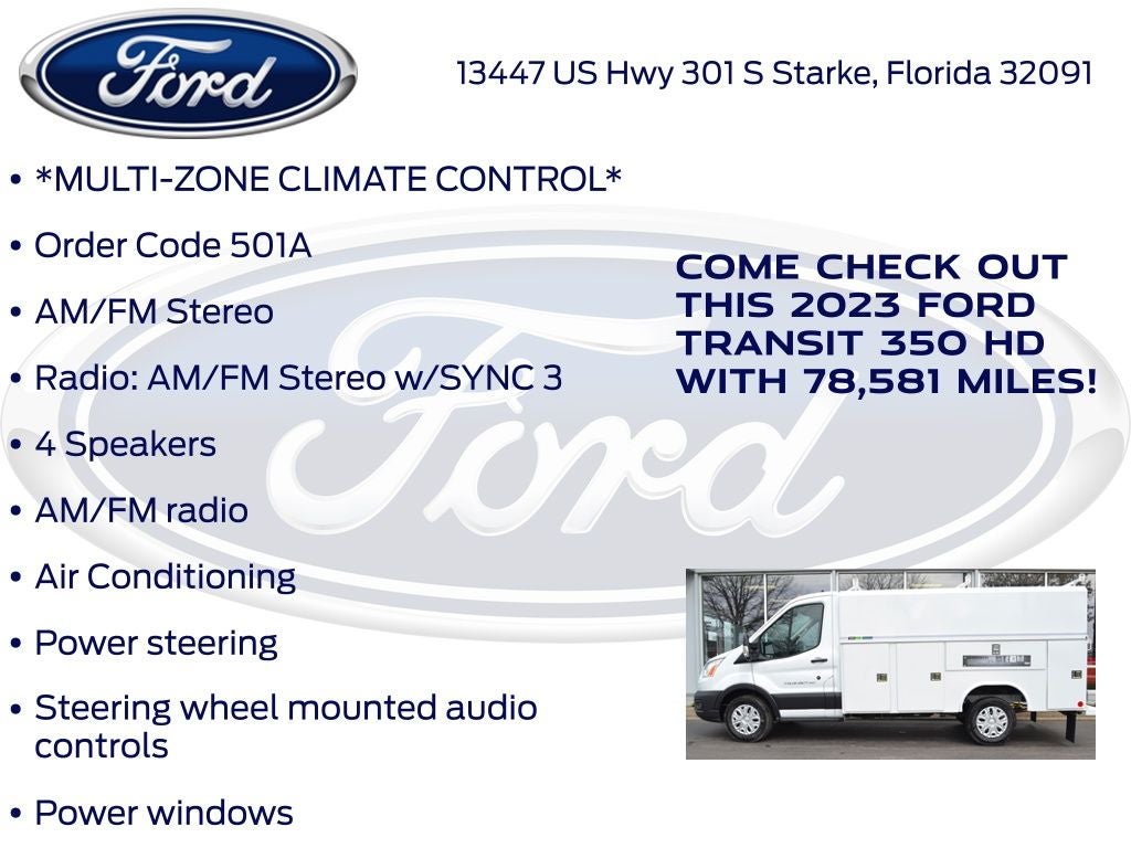 2023 Ford Transit-350 Base HIGH ROOF READING KUV BODY*