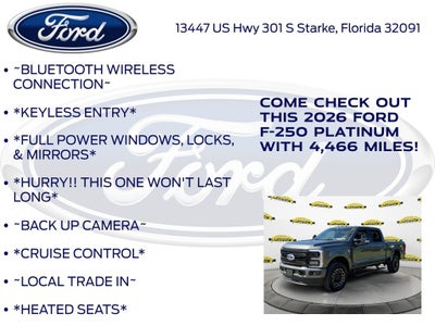 2026 Ford F-250SD Platinum HIGH OUTPUT