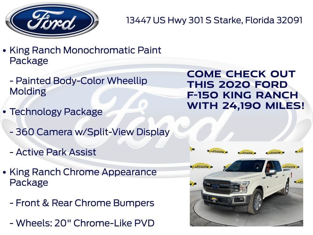 2020 Ford F-150 King Ranch 5.0L 360 Camera