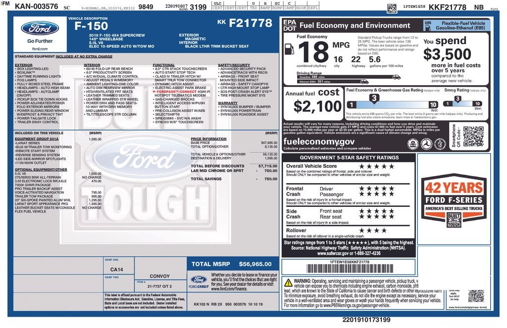 2019 Ford F-150 Lariat
