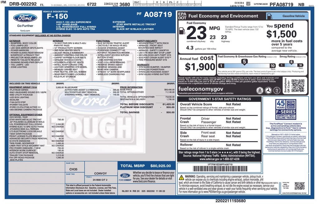 2023 Ford F-150 Platinum