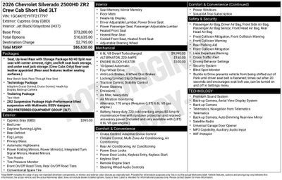 2026 Chevrolet Silverado 2500HD ZR2