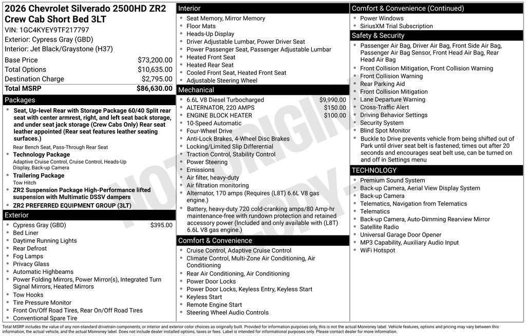 2026 Chevrolet Silverado 2500HD ZR2