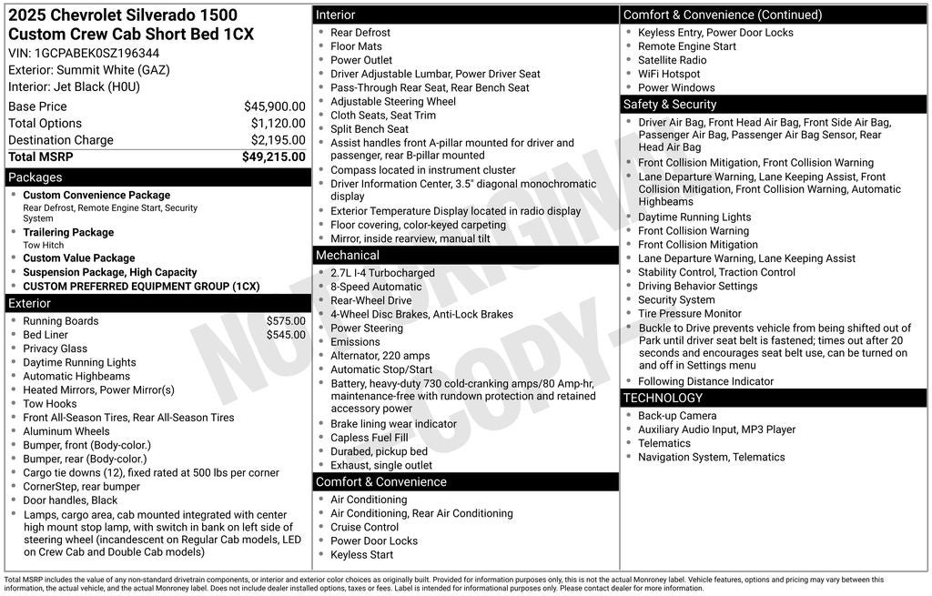 2025 Chevrolet Silverado 1500 Custom
