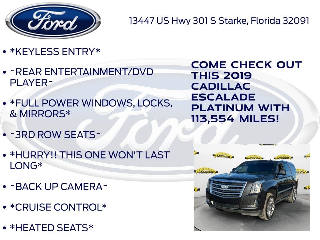 2019 Cadillac Escalade Platinum Edition