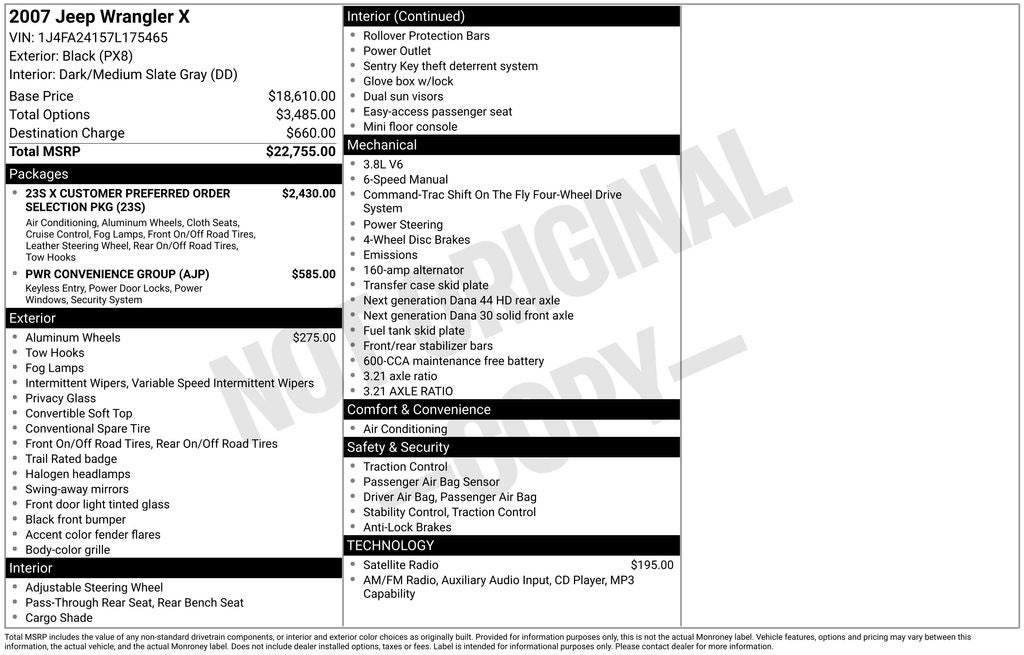 2007 Jeep Wrangler X