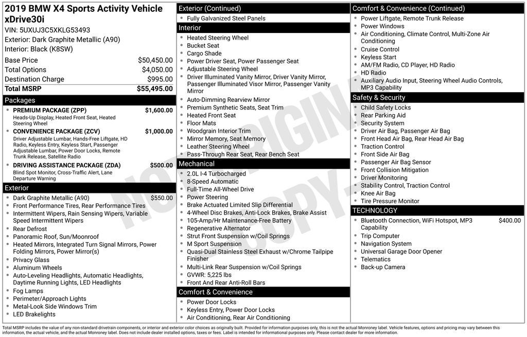 2019 BMW X4 xDrive30i