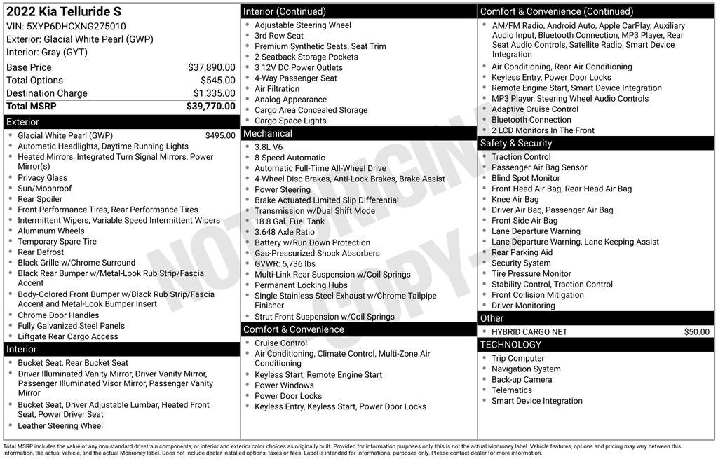 2022 Kia Telluride S