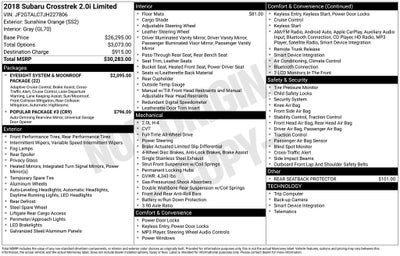 2018 Subaru Crosstrek 2.0i Limited