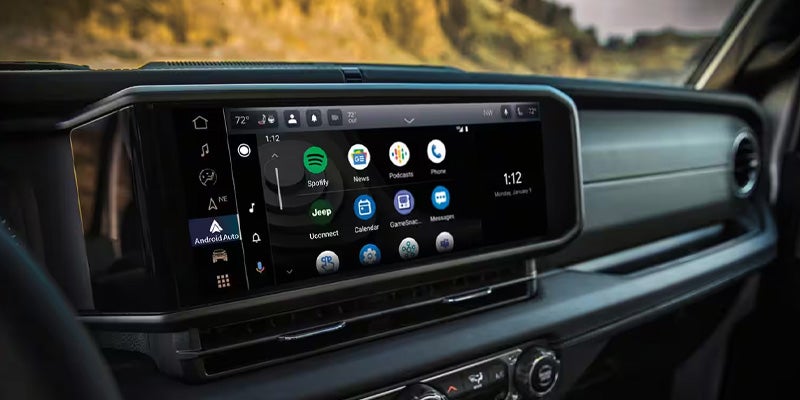 The infotainment system of the 2025 Jeep Wrangler in Starke, FL
