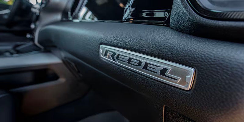 The rebel emblem in the 2025 Ram 1500 in Starke, FL