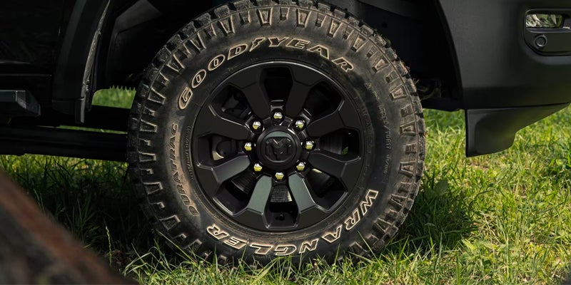 The tire detail of the 2025 Ram 2500 in Starke, FL